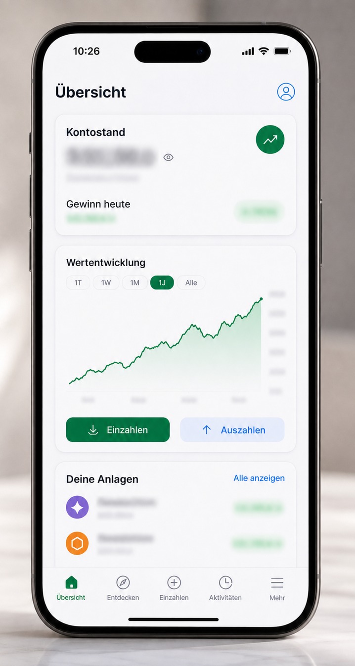 Die Handelsplattform auf dem Smartphone